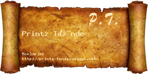 Printz Tünde névjegykártya